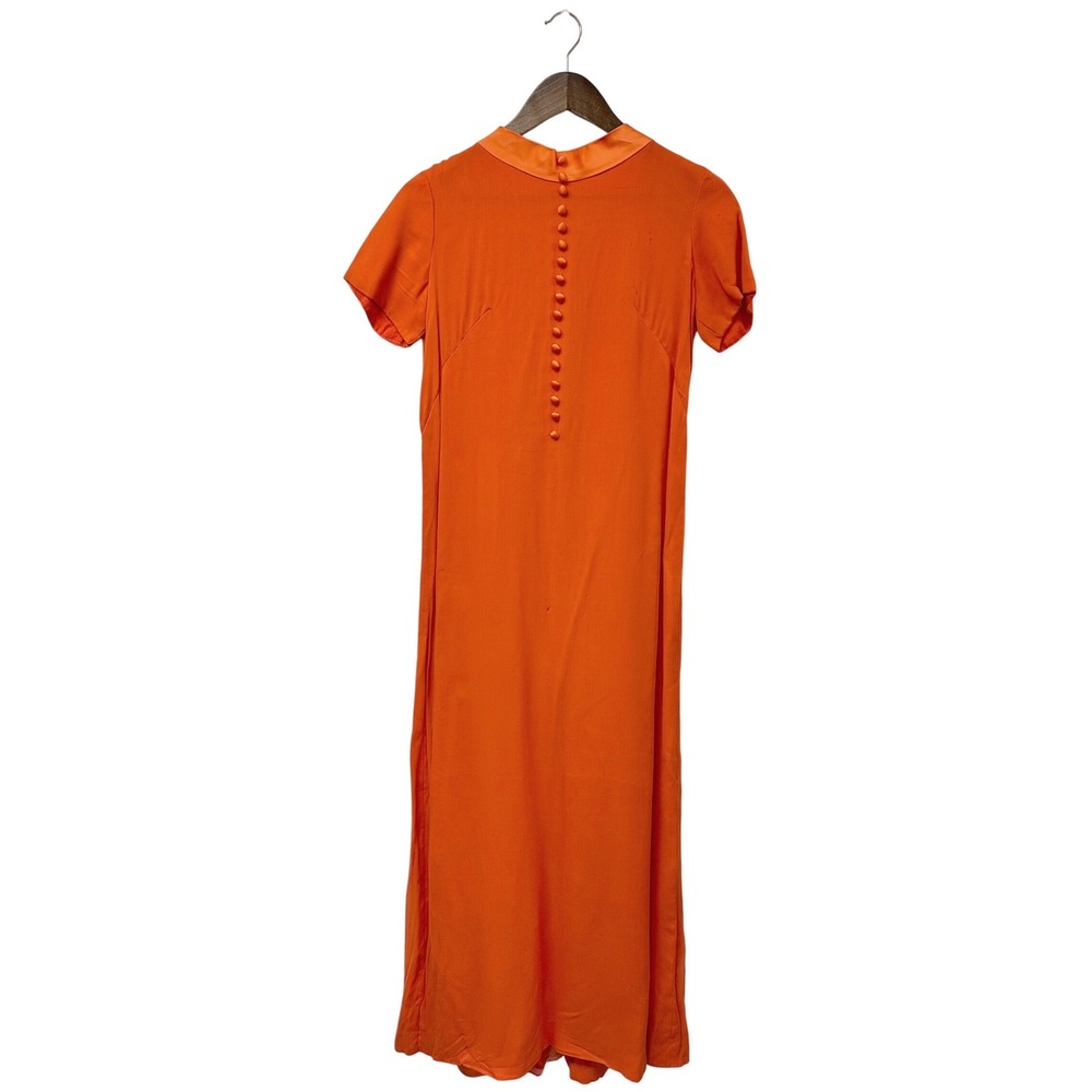 Handmade Vintage Mod 1960s Column Dress Orange S